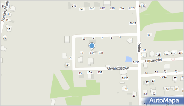 Częstochowa, Gwardzistów, 13A, mapa Częstochowy