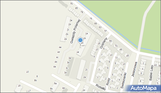 Dopiewiec, Gwiazdy Polarnej, 1d, mapa Dopiewiec