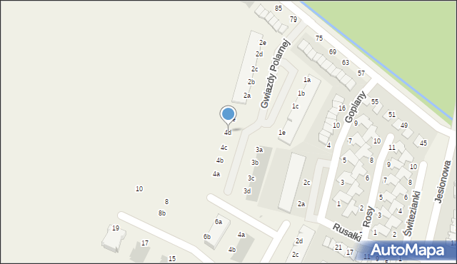 Dopiewiec, Gwiazdy Polarnej, 4d, mapa Dopiewiec