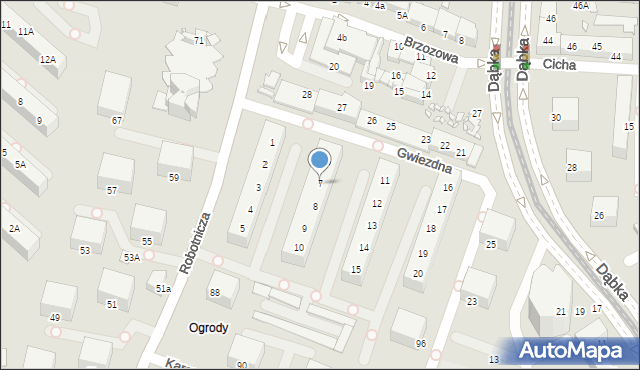 Elbląg, Gwiezdna, 7, mapa Elbląga