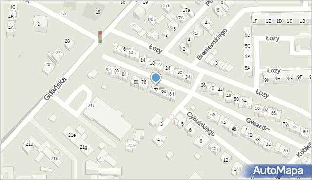 Gdańsk, Gwiazdowskiego Tadeusza, 72, mapa Gdańska
