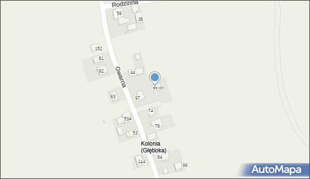 Głęboka, Gwarna, 59, mapa Głęboka
