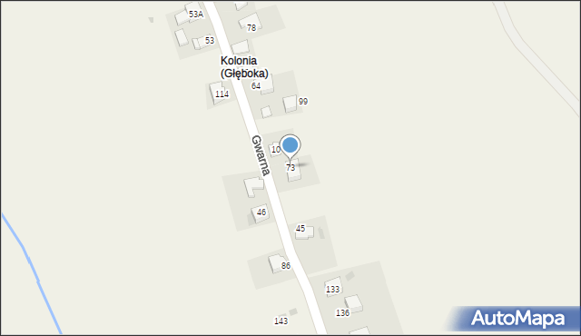 Głęboka, Gwarna, 79, mapa Głęboka