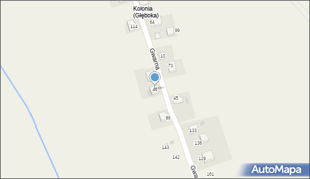 Głęboka, Gwarna, 84, mapa Głęboka
