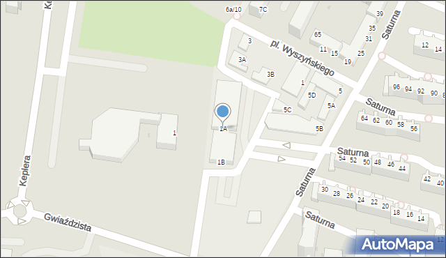 Głogów, Gwiaździsta, 1A, mapa Głogów