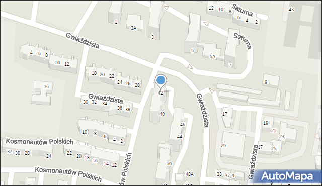 Głogów, Gwiaździsta, 42, mapa Głogów