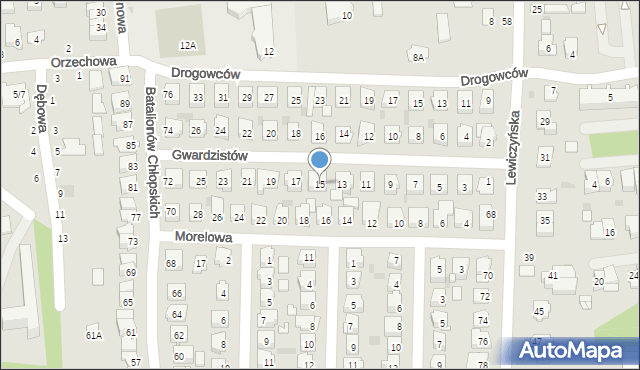 Grójec, Gwardzistów, 15, mapa Grójec