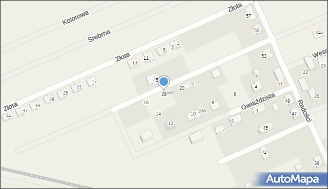 Grzędzice, Gwiaździsta, 18, mapa Grzędzice