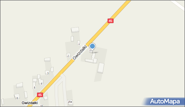 Gwizdałki, Gwizdałki, 17a, mapa Gwizdałki