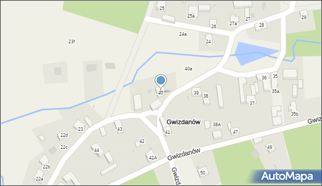 Gwizdanów, Gwizdanów, 40, mapa Gwizdanów