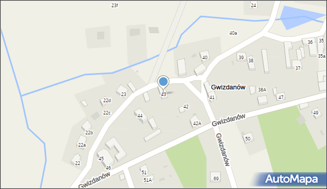 Gwizdanów, Gwizdanów, 43, mapa Gwizdanów