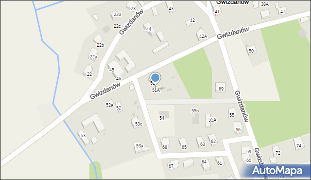 Gwizdanów, Gwizdanów, 51A, mapa Gwizdanów