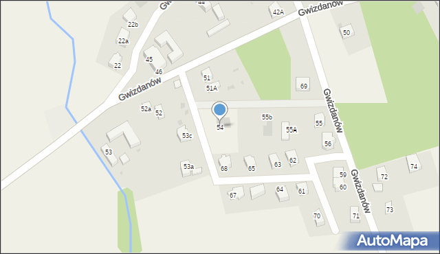 Gwizdanów, Gwizdanów, 54, mapa Gwizdanów