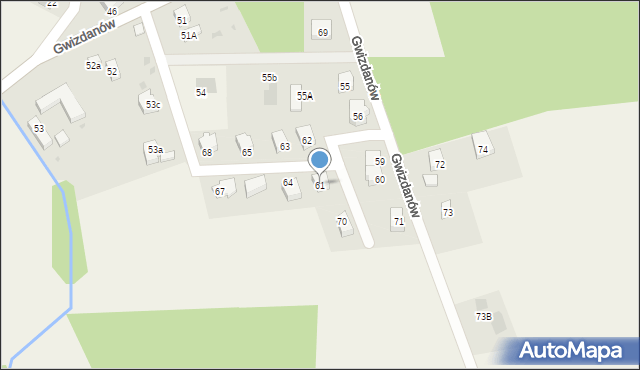 Gwizdanów, Gwizdanów, 61, mapa Gwizdanów