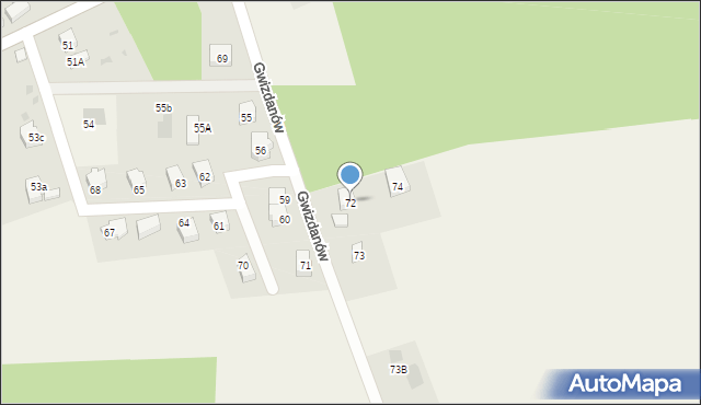 Gwizdanów, Gwizdanów, 72, mapa Gwizdanów