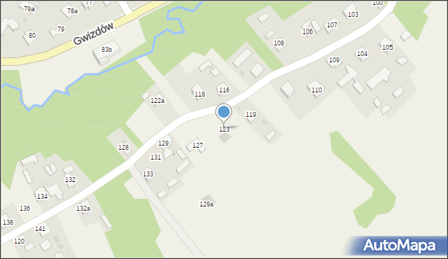 Gwizdów, Gwizdów, 123, mapa Gwizdów