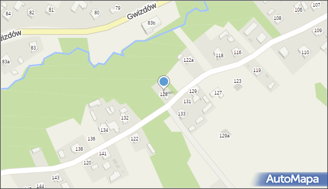 Gwizdów, Gwizdów, 128, mapa Gwizdów