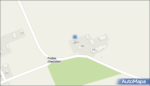 Gwizdów, Gwizdów, 207, mapa Gwizdów