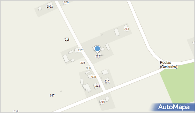 Gwizdów, Gwizdów, 212, mapa Gwizdów
