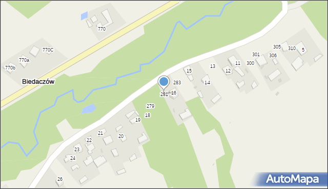 Gwizdów, Gwizdów, 281, mapa Gwizdów