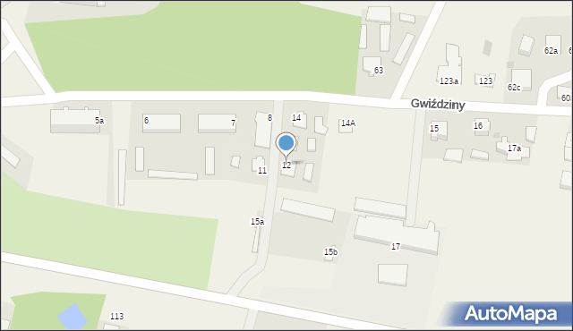 Gwiździny, Gwiździny, 12, mapa Gwiździny