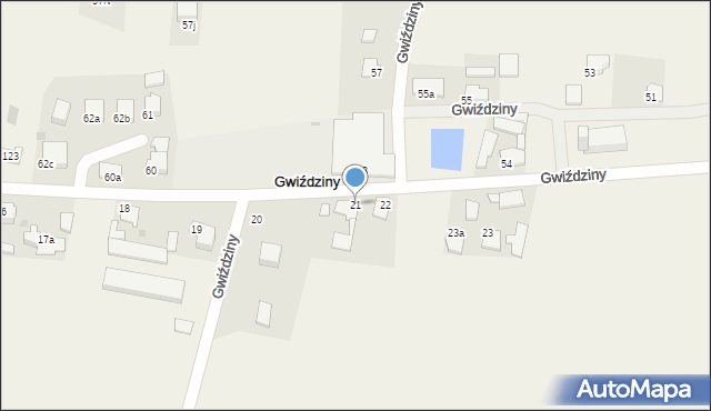Gwiździny, Gwiździny, 21, mapa Gwiździny