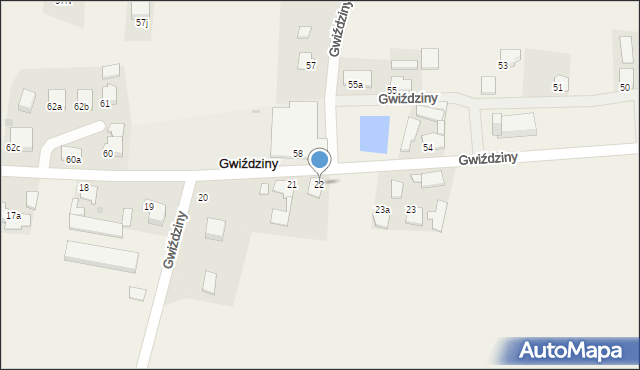 Gwiździny, Gwiździny, 22, mapa Gwiździny