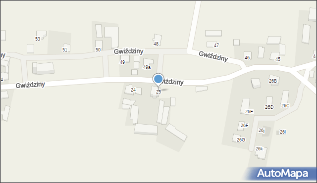 Gwiździny, Gwiździny, 25, mapa Gwiździny