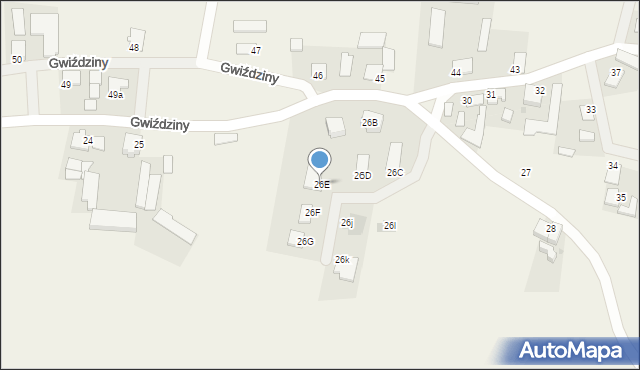 Gwiździny, Gwiździny, 26E, mapa Gwiździny