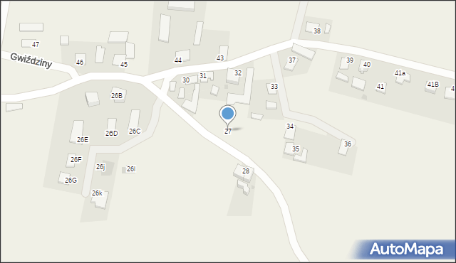 Gwiździny, Gwiździny, 27, mapa Gwiździny