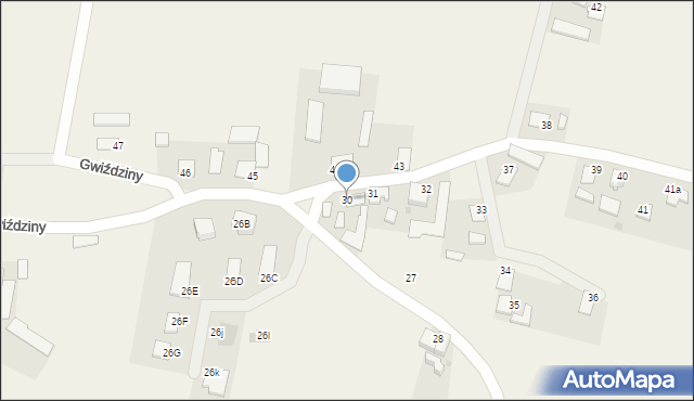 Gwiździny, Gwiździny, 30, mapa Gwiździny