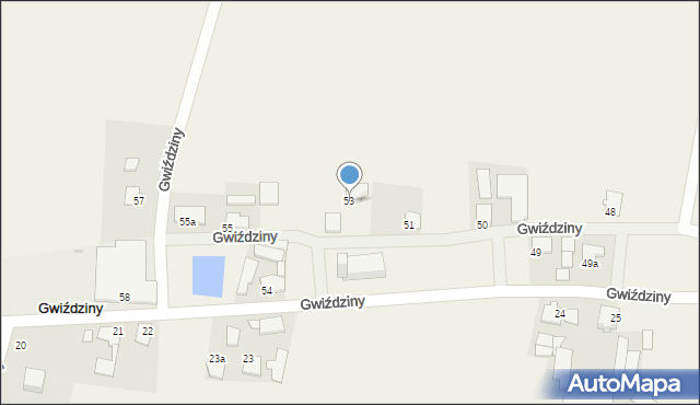 Gwiździny, Gwiździny, 53, mapa Gwiździny