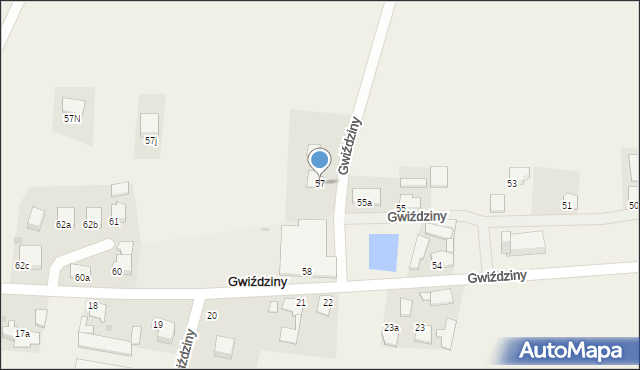 Gwiździny, Gwiździny, 57, mapa Gwiździny