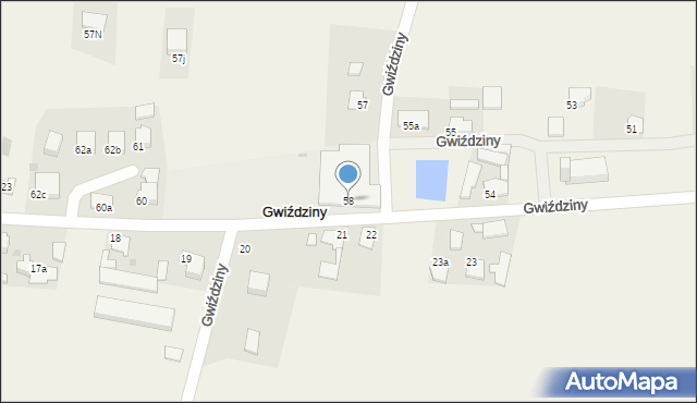 Gwiździny, Gwiździny, 58, mapa Gwiździny