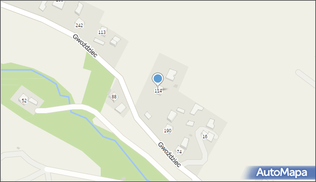 Gwoździec, Gwoździec, 114, mapa Gwoździec