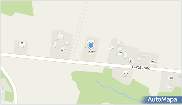 Gwoździec, Gwoździec, 201, mapa Gwoździec