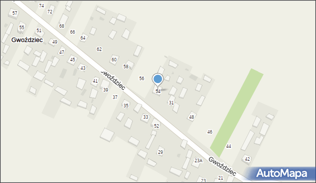 Gwoździec, Gwoździec, 54, mapa Gwoździec