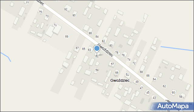 Gwoździec, Gwoździec, 61, mapa Gwoździec
