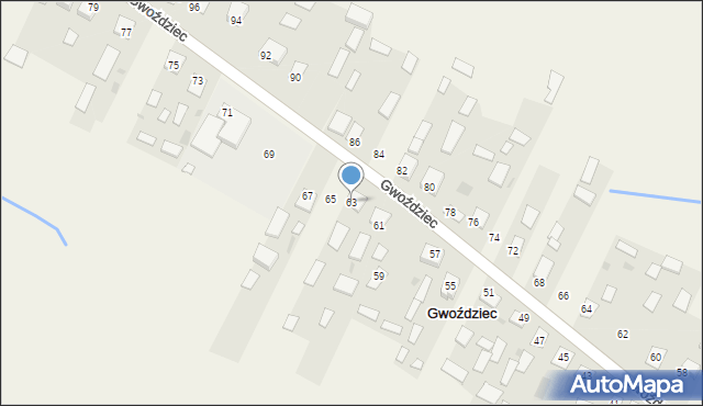 Gwoździec, Gwoździec, 63, mapa Gwoździec