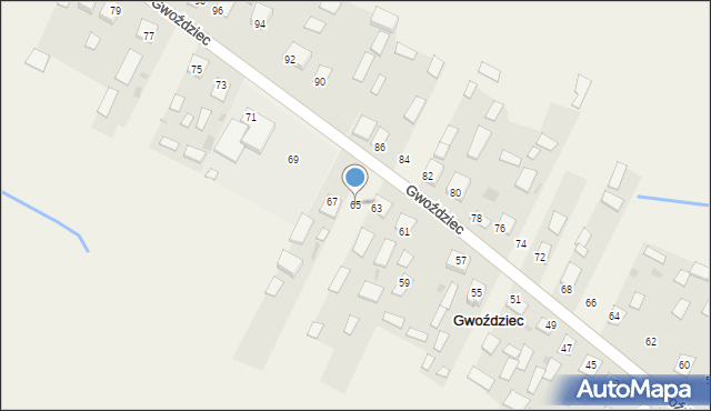 Gwoździec, Gwoździec, 65, mapa Gwoździec