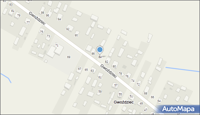 Gwoździec, Gwoździec, 84, mapa Gwoździec