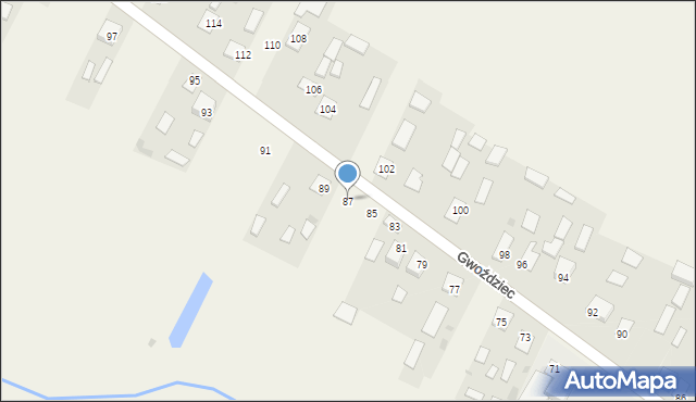 Gwoździec, Gwoździec, 87, mapa Gwoździec