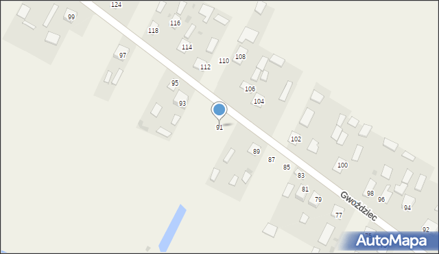 Gwoździec, Gwoździec, 91, mapa Gwoździec