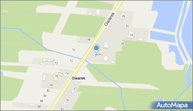 Janów, Gwarek, 37, mapa Janów