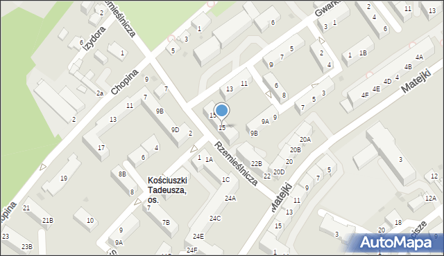 Jaworzno, Gwarków, 15B, mapa Jaworzno