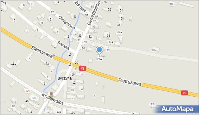 Jaworzno, Gwardzistów, 24a, mapa Jaworzno