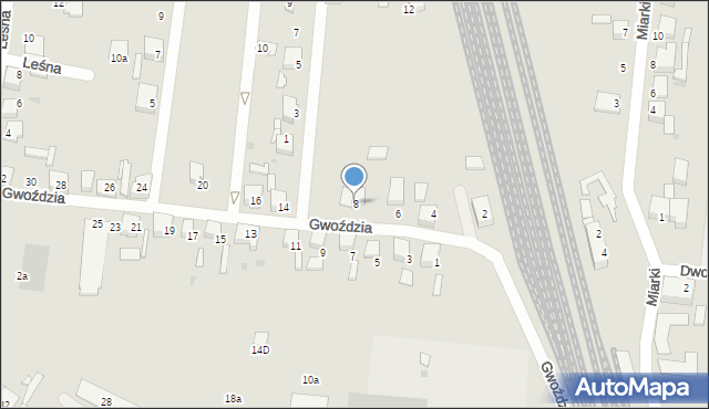 Kalety, Gwoździa, 8, mapa Kalety