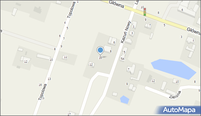 Kazuń Nowy, Gwiaździsta, 10, mapa Kazuń Nowy