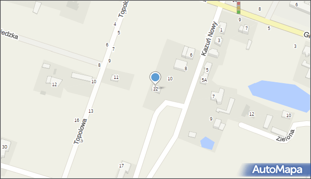 Kazuń Nowy, Gwiaździsta, 12, mapa Kazuń Nowy