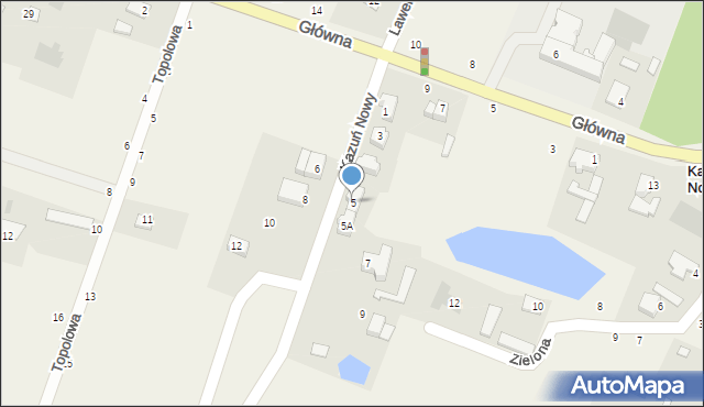 Kazuń Nowy, Gwiaździsta, 5, mapa Kazuń Nowy